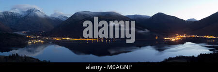 Loch Leven e Glencoe panorama al tramonto Foto Stock