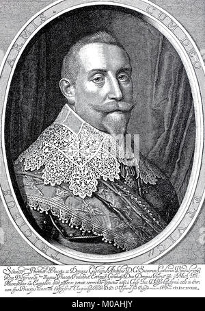 Gustav II Adolf, 19 Dicembre 1594 - 16 novembre 1632, è stato dal 1611 al 1632 Re di Svezia, digitale migliorata la riproduzione di un originale a partire dall'anno 1880 Foto Stock