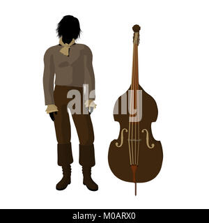 Ludwig van Beethoven con un violoncello su sfondo bianco Foto Stock