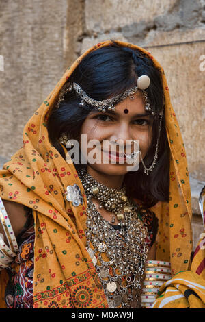 Il Maharani ritratto, Jaisalmer, India Foto Stock