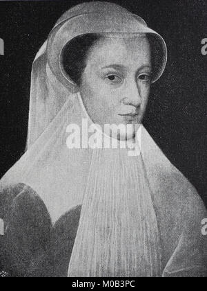 Maria, Regina di Scozia, 8 Dicembre 1542 - 8 febbraio 1587, noto anche come Maria Stuart o Maria, regnò sulla Scozia dal 14 dicembre 1542 al 24 luglio 1567, come regina vedova di Francia, dopo la pittura nella galleria del castello di Windsor, digital migliorata la riproduzione di un originale di stampa dal 1880 Foto Stock