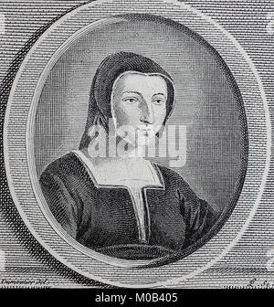 Margherita di Valois, 14 maggio 1553 - 27 marzo 1615, noto anche come la Reine Margot, fu regina di Francia e di Navarra e la Duchessa di Valois, digitale migliorata la riproduzione di un originale di stampa dal 1880 Foto Stock