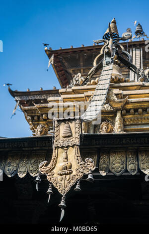 Il Tempio d'oro in Patan, Nepal, Asia. Foto Stock