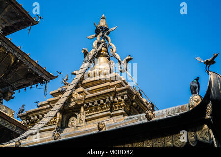 Il Tempio d'oro in Patan, Nepal, Asia. Foto Stock