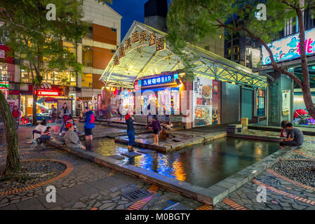 Vista notturna di Tangweigou Hot Spring Park Foto Stock