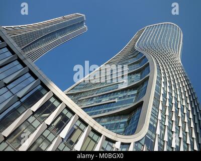 Torre di Ascott Raffles City building in Hangzhou (Cina). Foto Stock