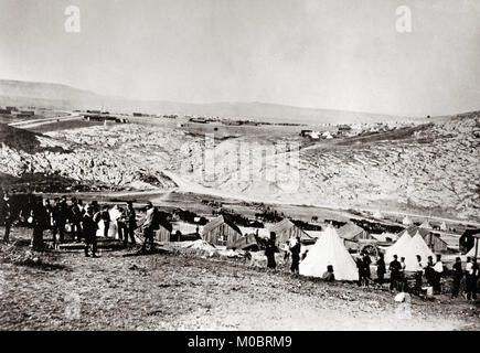Roger Fenton (1819-1869), la guerra di Crimea, accampamento di Artiglieria a cavallo Foto Stock
