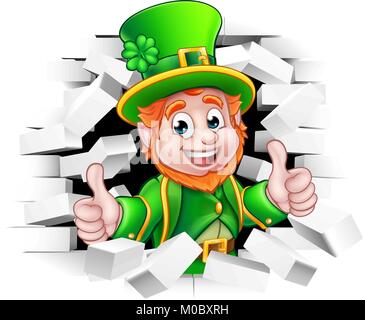 Cartoon Leprechaun il giorno di San Patrizio Illustrazione Vettoriale