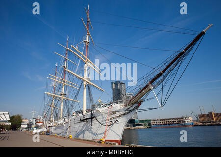 Dar Pomorza (dono di Pomerania occidentale) polacco full-truccate nave a vela da 1909 nella città di Gdynia, Polonia Foto Stock