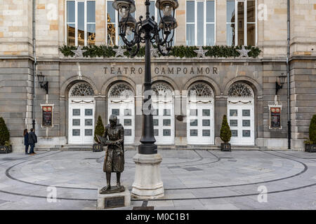 L'opera teatro Campoamor di Oviedo, fondata nel 1892 e noto per essere l'impostazione per la presentazione della Principessa delle Asturie Awards, Spagna Foto Stock