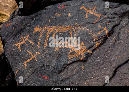 La pittura di roccia, in Yinshan Montagne in Murad medio Banner, Mongolia Interna, Cina. Foto Stock