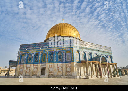 Panorama della moschea di al-Aqsa (Cupola della Roccia) sul Monte del Tempio, Gerusalemme, Israele Foto Stock