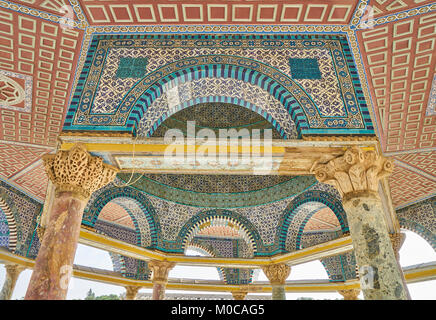 La moschea di al-Aqsa (Cupola della Roccia) sul Monte del Tempio, Gerusalemme, Israele Foto Stock