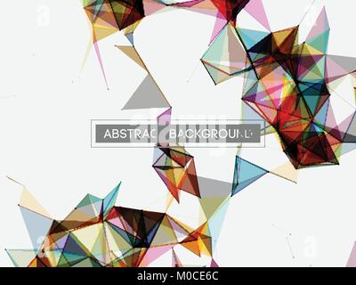 Maglia astratta sfondo con cerchi, linee e forme | EPS10 Design futuristico Illustrazione Vettoriale
