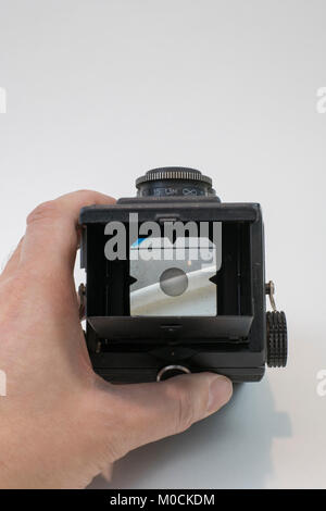 Vintage Lubitel 166 da Leeds, 110 medio formato fotocamera pieghevole introdotto nel 1954 Foto Stock