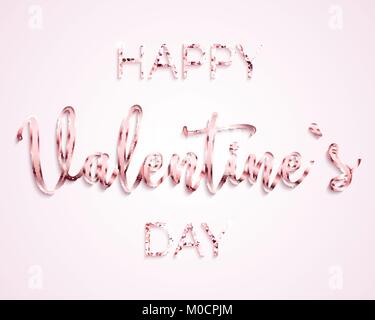 Lettering felice il giorno di san valentino scheda di progettazione Illustrazione Vettoriale