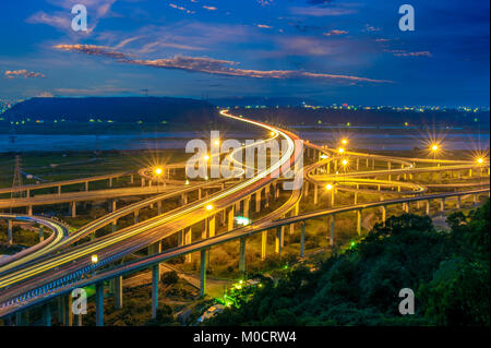 Sistema di interscambio di autostrada in Taichung Foto Stock