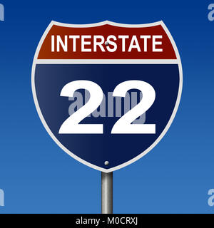 Un rendering 3D di una autostrada segno Foto Stock