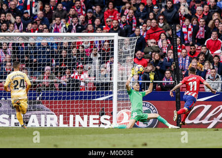 Madrid, Spagna. Xx gen, 2018. Yassine Bounou Girona (FC). La Liga match tra Atlético de Madrid vs FC Girona a Wanda Metropolitano stadium in Madrid, Spagna, 20 gennaio 2018. Credito: Gtres Información más Comuniación on line, S.L./Alamy Live News Foto Stock