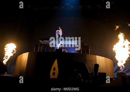 Stati Uniti d'America. Xiii gen, 2018. Marshmello esegue il 13 gennaio 2018 a Bill Graham Civic Auditorium in San Francisco, California. Credito: la foto di accesso/Alamy Live News Foto Stock