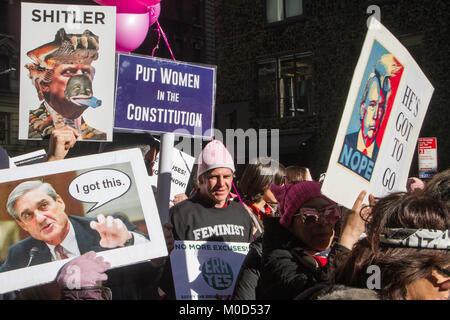 Womens' marzo nella città di New York 2018 Foto Stock