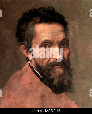 Michelangelo. Ritratto di Michelangelo di Lodovico Buonarroti Simoni (1475-1564) di Daniele da Volterra, olio su pannello, c.1544 Foto Stock