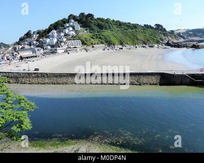 Vista panoramica della baia di Looe, Cornwall, Regno Unito Foto Stock