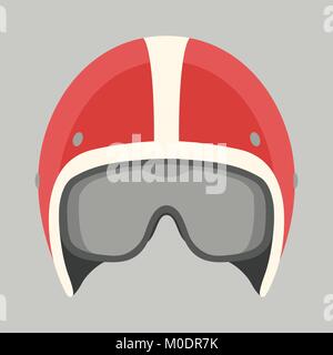 Casco motociclo illustrazione vettoriale in stile appartamento lato anteriore Illustrazione Vettoriale