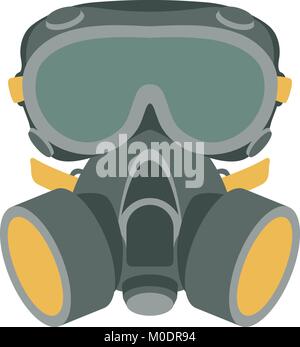 Maschera a gas illustrazione vettoriale in stile appartamento lato anteriore Illustrazione Vettoriale