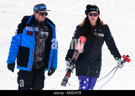 Cortina d'ampezzo, Italia. Xx gen, 2018. Jacqueline Wiles di Stati Uniti d'America a Cortina d'Ampezzo FIS World Cup a Cortina d'Ampezzo, Italia il 20 gennaio 2018. Credito: Rok Rakun/Pacific Press/Alamy Live News Foto Stock