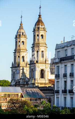 Buenos Aires Argentina, San Telmo, centro storico, San Pedro Gonzalez Telmo Chiesa, chiesa cattolica, religione, neo barocco, campanile, esterno, HISP Foto Stock