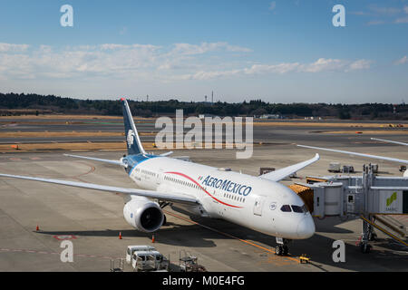 Tokyo, Giappone - Novembre 2017: Aeromexico aeromobili all'Aeroporto Internazionale di Narita, Giappone. Aeromexico è la compagnia di bandiera del Messico. Foto Stock