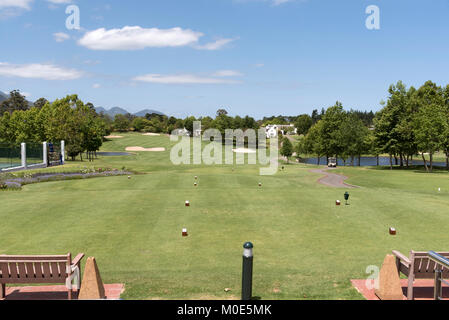 George Western Cape in Sud Africa. Dicembre 2017. Un paesaggio di vista sulla famosa Fancourt Golf Club a Blanco vicino George. Foto Stock