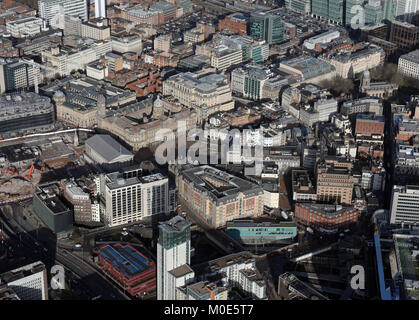 Vista aerea del centro cittadino di Birmingham, West Midlands, Regno Unito Foto Stock