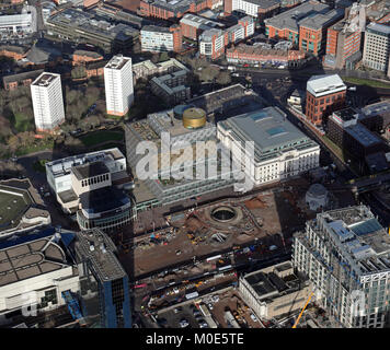 Vista aerea del centro cittadino di Birmingham, West Midlands, Regno Unito Foto Stock