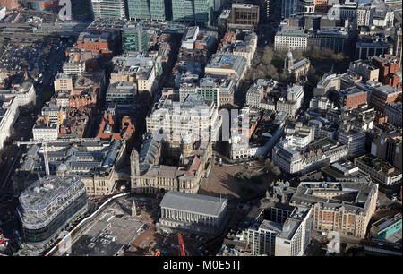 Vista aerea del centro cittadino di Birmingham, West Midlands, Regno Unito Foto Stock