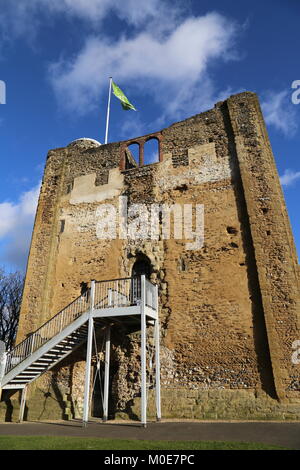 Grande Torre, Castello di Guildford, Castle Street, Guildford, Surrey, Inghilterra, Gran Bretagna, Regno Unito, Gran Bretagna, Europa Foto Stock