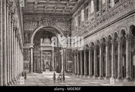 Chiesa di San Paolo fuori le mura a Roma, Italia, secolo XIX Foto Stock