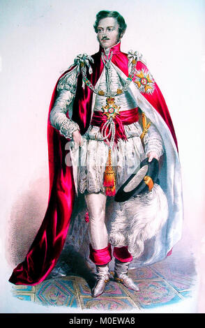 Cavaliere di Gran Croce dell'ordine del bagno - Prince Albert, il Principe Consorte, indossando le vesti di un Cavaliere di Gran Croce dell'ordine del bagno - circa 1842 Foto Stock