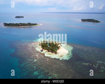 Gruppo di isole tropicali antenna fuco view Foto Stock