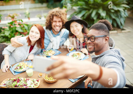 Selfie da prima colazione Foto Stock