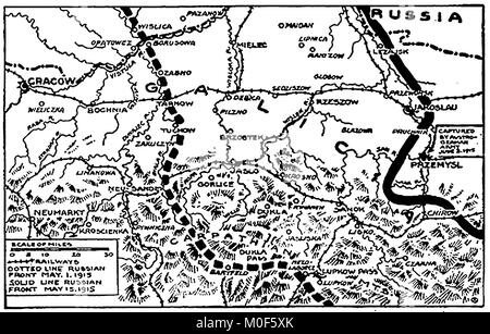 La prima guerra mondiale - Un 1917 mappa che mostra attività militare nel 1914-1918 Prima guerra mondiale -Gallicianò campagna - Foto Stock
