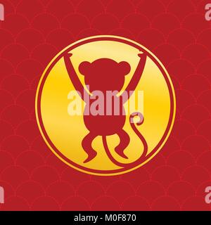 Anno cinese della scimmia Vector Graphic Design Illustrazione Vettoriale