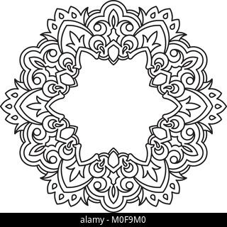 Insolito, esagonale, telaio in pizzo, elemento decorativo con posto vuoto per il tuo testo. Illustrazione Vettoriale. Illustrazione Vettoriale