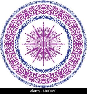 Una serie di round di elementi decorativi - vettore Illustrazione Vettoriale