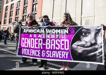 New York City, NY, Stati Uniti d'America - 20 Gennaio 2018: Le donne di marzo 2018 Foto Stock