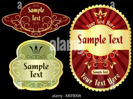 Set di etichette dorate (vector) Illustrazione Vettoriale