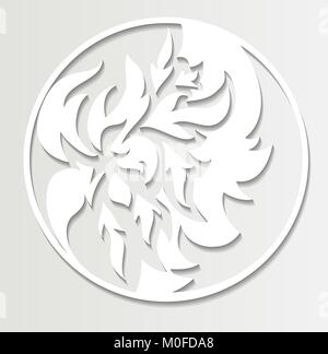 Cerchio di carta telaio in taglio di stile della carta Illustrazione Vettoriale