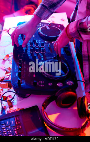 A DJ Music Mixer Foto Stock