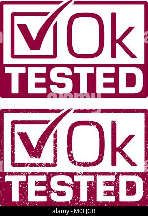 Timbro di gomma test ok Illustrazione Vettoriale
